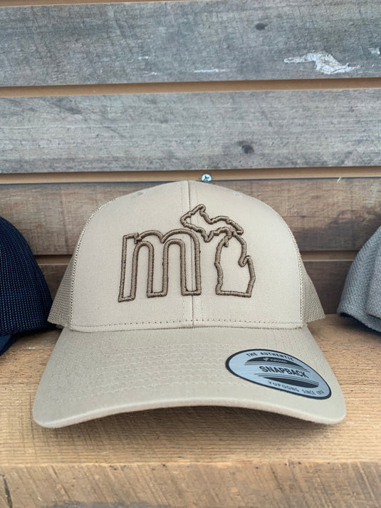 mi State of Mind adjustable cap Khaki mi Outline Mesh-back Adjustable Cap