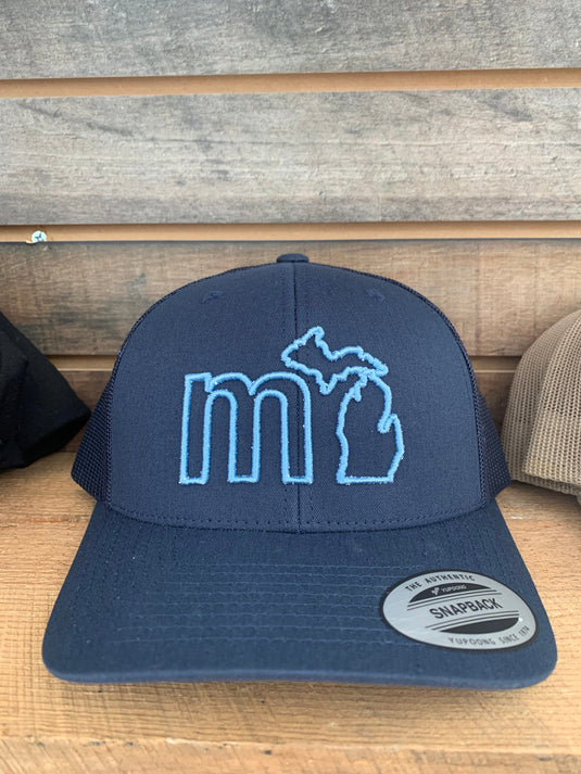 mi State of Mind adjustable cap Navy mi Outline Mesh-back Adjustable Cap