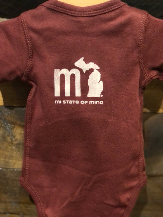 mi State of Mind Baby Onesie mi Outline Baby Onesie