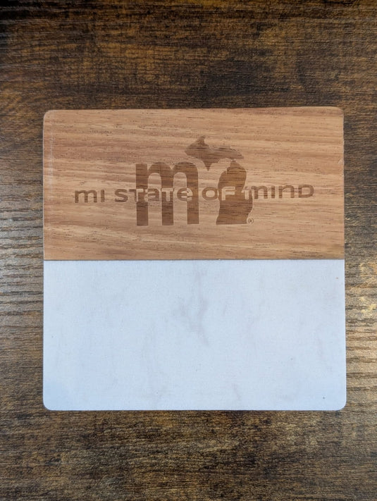 mi State of Mind coasters Single / White mi Lakehouse Coasters