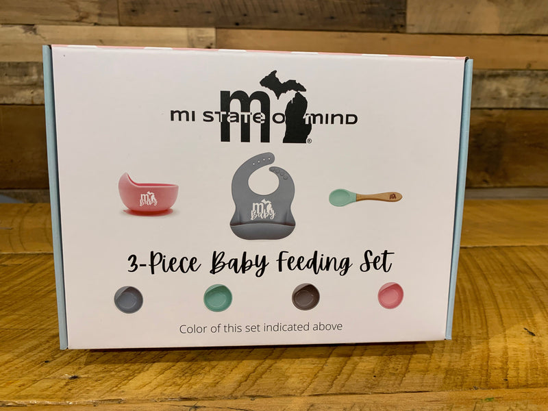 Load image into Gallery viewer, mi State of Mind Baby Gift Sets &quot;mi Baby&quot; 3-Piece Silicone Feeding Set (4 colors)
