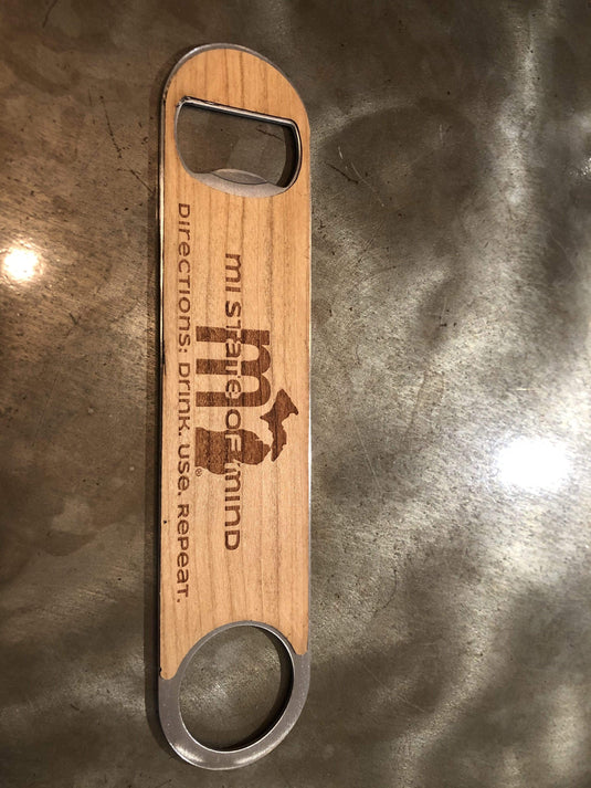 mi State of Mind bottle opener Wood finish mi Bottle Opener