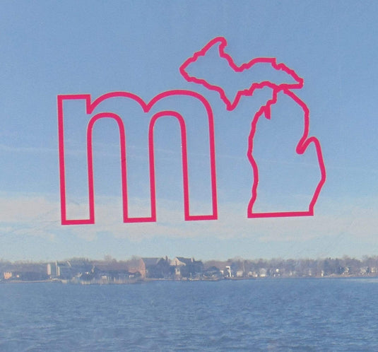 mi State of Mind car decal Hot Pink mi Outline Decal (4 colors)