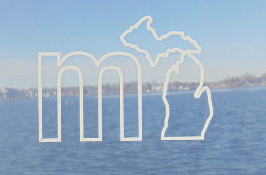 mi State of Mind car decal White mi Outline Decal (4 colors)