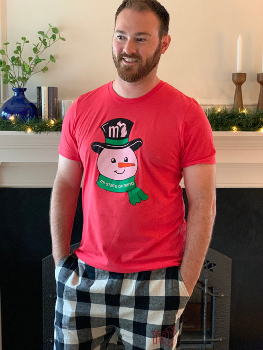 mi State of Mind Christmas shirt Heather Red T / XL mi 2022 Christmas Shirts - Snowman (T's & Long Sleeve)