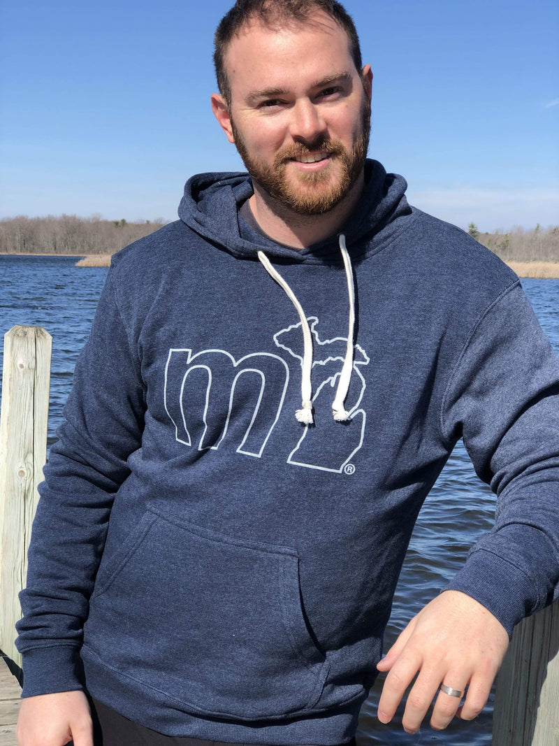 Load image into Gallery viewer, mi State of Mind hoodie Navy / XS mi Tri-Blend Soft Outline Hoodie (NEW - 6 colors)
