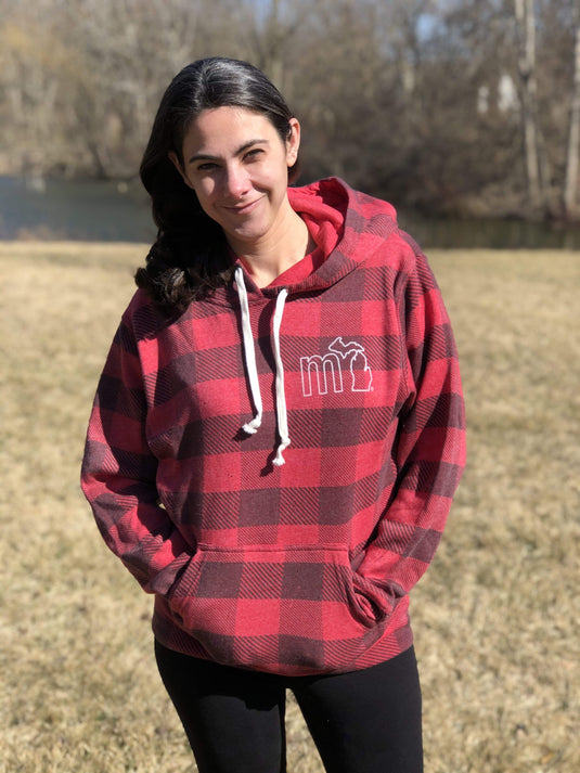 mi State of Mind Hoodie Vintage Red / XS mi Vintage Buffalo Plaid Hoodies (2 colors)