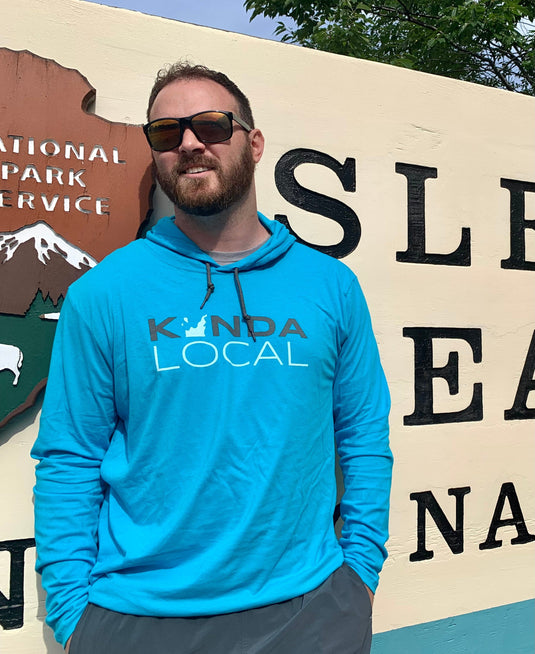 mi State of Mind Light Hoodie Caribbean Blue / S Leelanau Peninsula "Kinda Local" Lightweight Hoodie (2 colors)