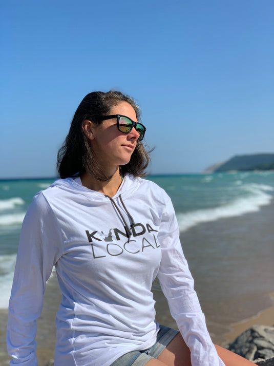 mi State of Mind Light Hoodie White / S Leelanau Peninsula "Kinda Local" Lightweight Hoodie (2 colors)