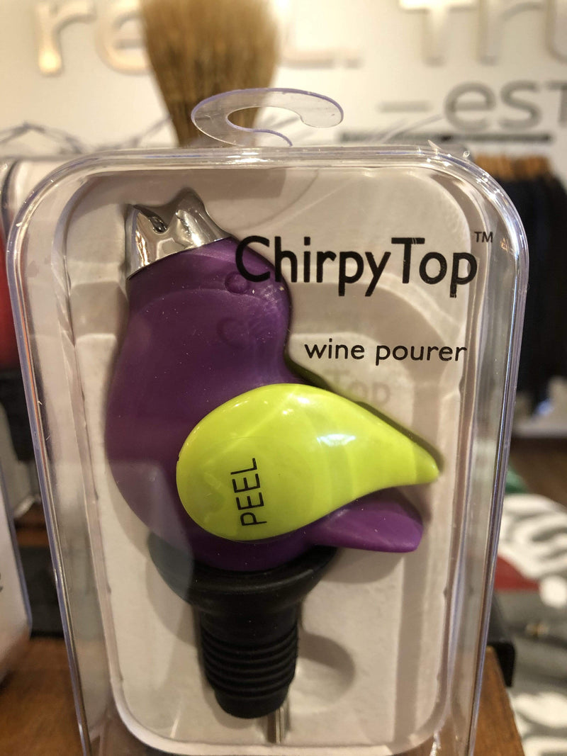 Load image into Gallery viewer, mi State of Mind wine pourer Purple/Green Chirpy Wine Pourer
