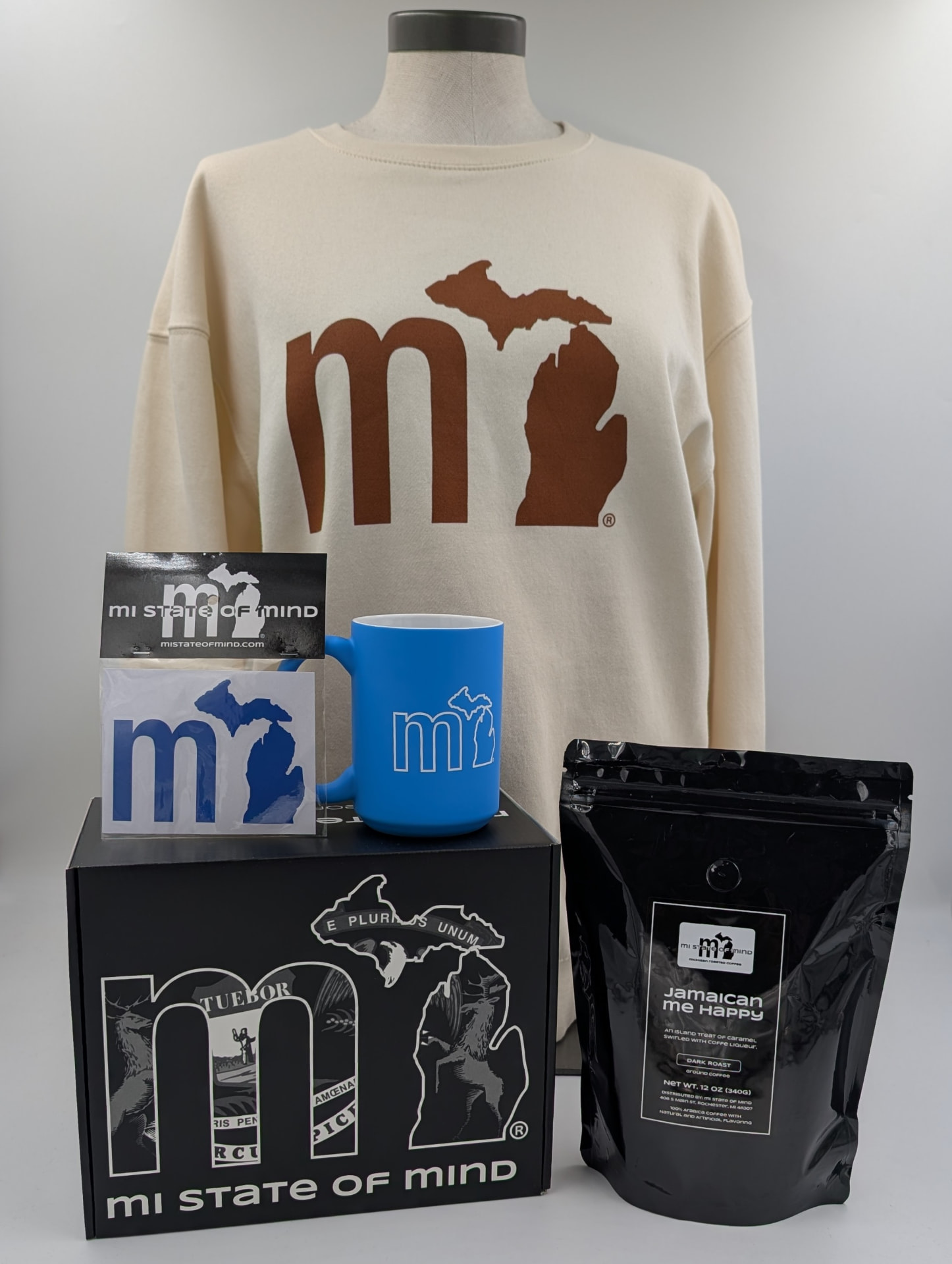 The Michigander Box with hoodie, coffee, mug and sticker