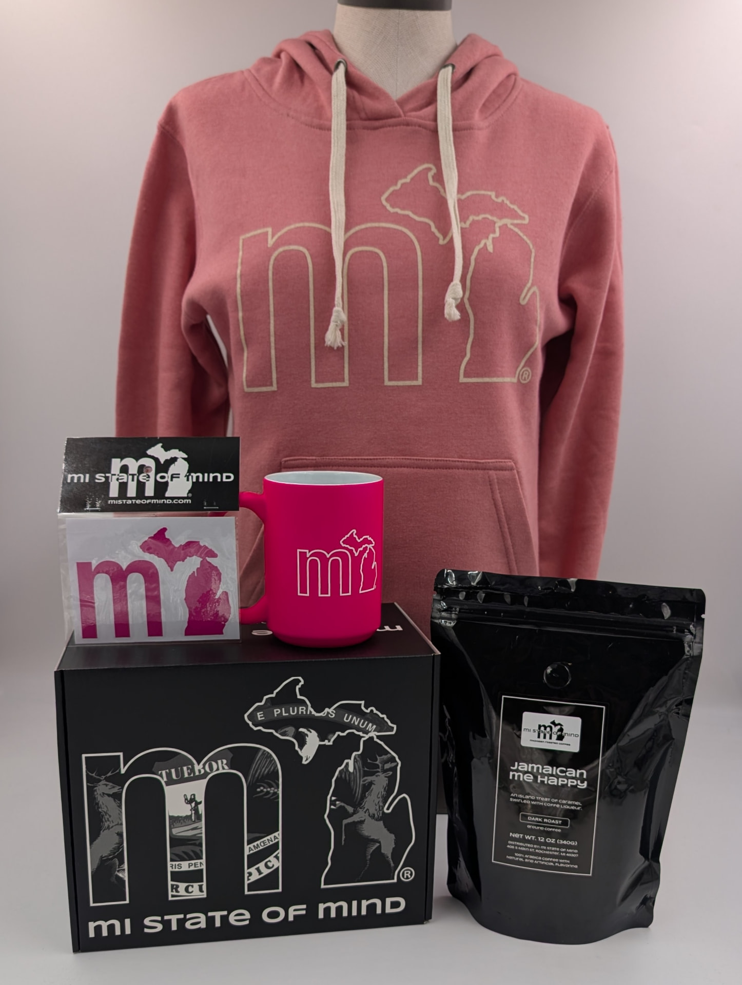 The Michigander Box with hoodie, coffee, mug and sticker