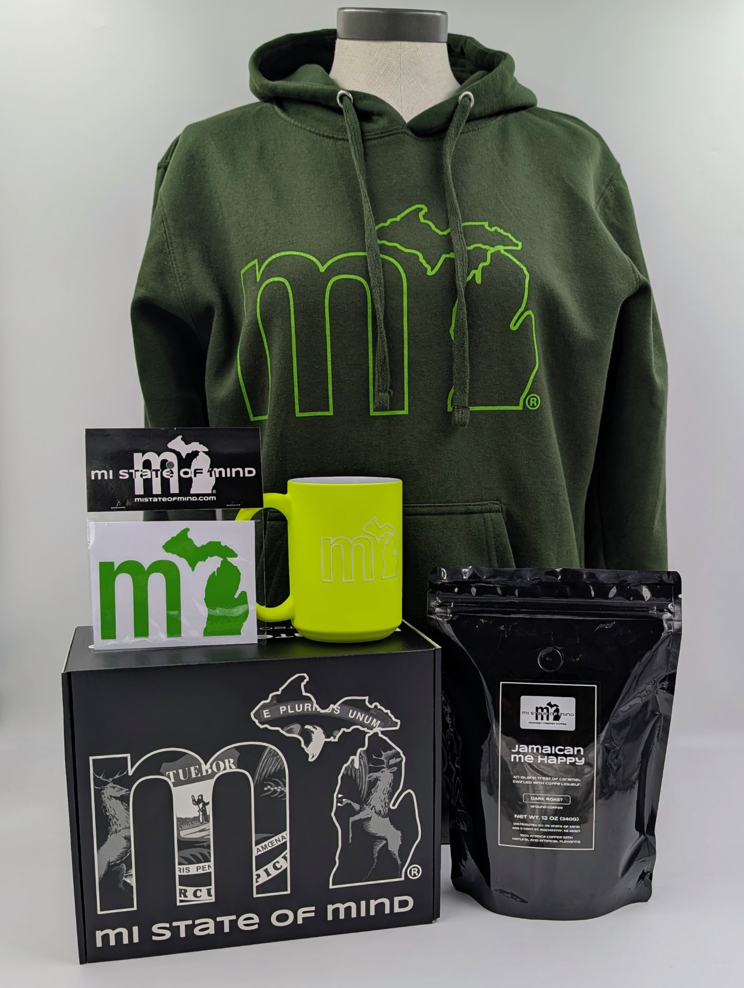The Michigander Box with hoodie, coffee, mug and sticker