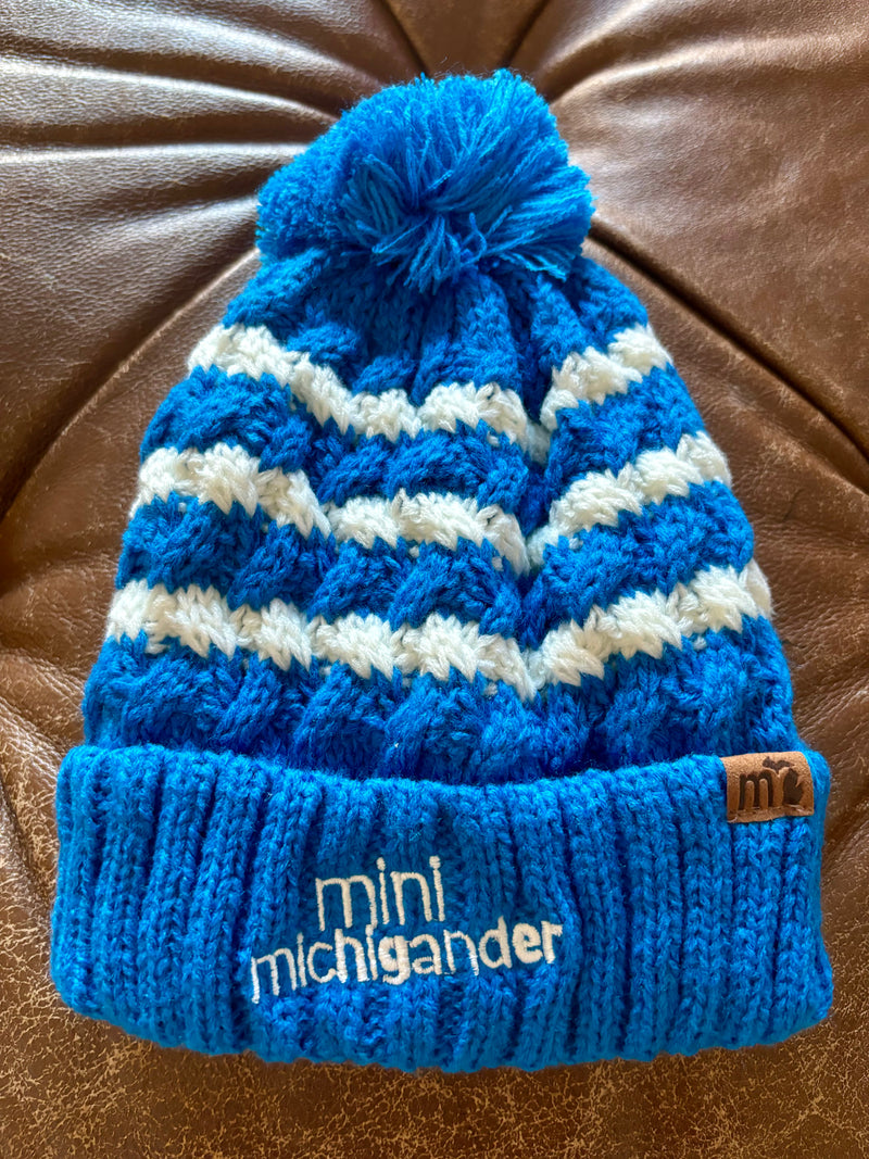 Load image into Gallery viewer, mi State of Mind beanie Blue/White / S (6-12 Months) Mini Michigander Beanies
