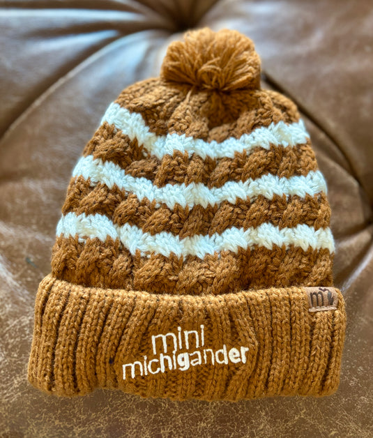 mi State of Mind beanie Brown/White / S (6-12 Months) Mini Michigander Beanies