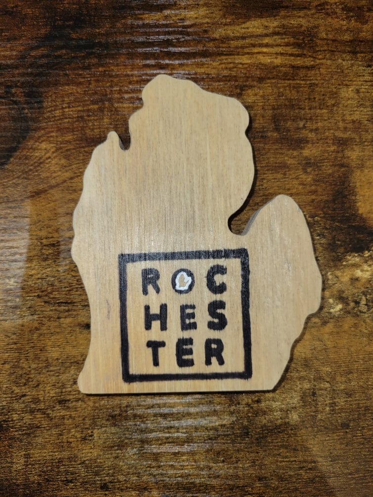 Load image into Gallery viewer, mi State of Mind bottle opener Rochester mi Wooden Bottle Opener
