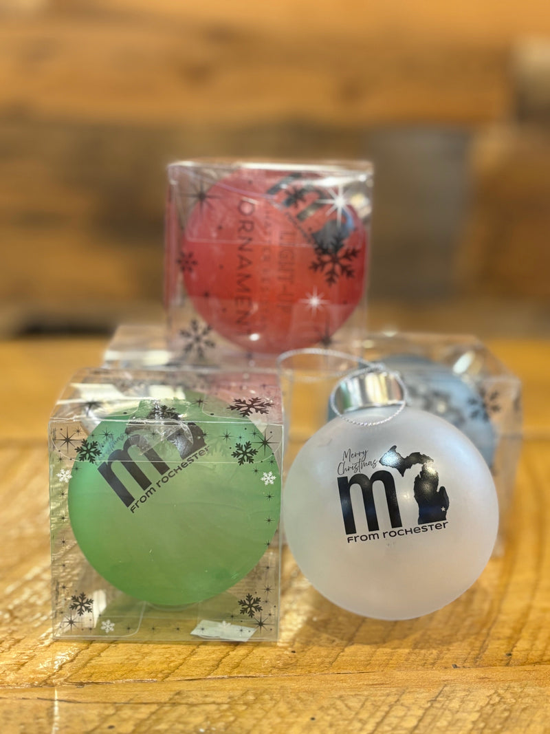Load image into Gallery viewer, mi State of Mind Christmas Ornament mi Frosted LED Ornament
