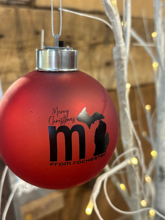 mi State of Mind Christmas Ornament Red mi Frosted LED Ornament