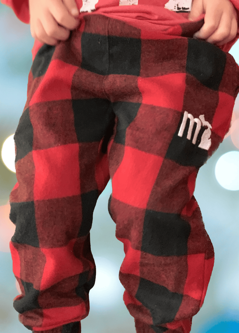 Unisex Flannel PJ Pants - Black/Red Buffalo