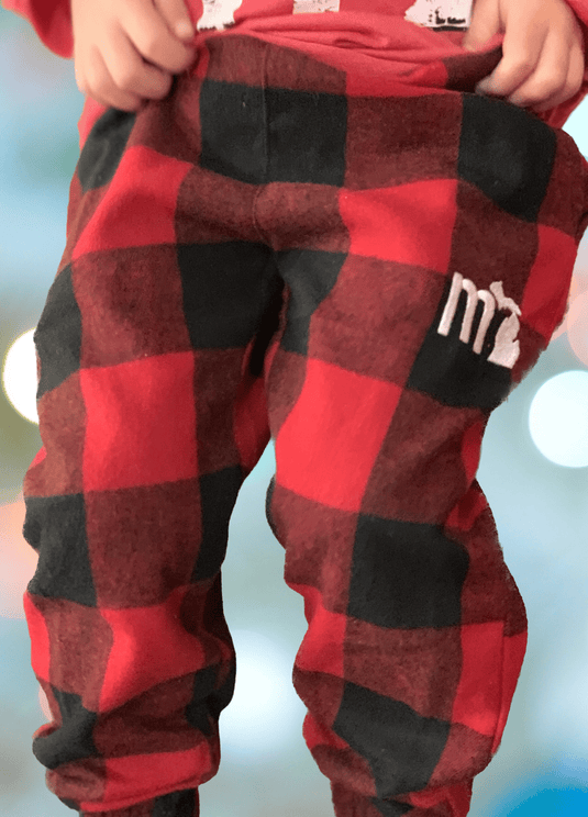 mi State of Mind Christmas Pajamas Red/Black Buffalo Plaid / Youth S mi Kids Plaid Christmas Pajamas