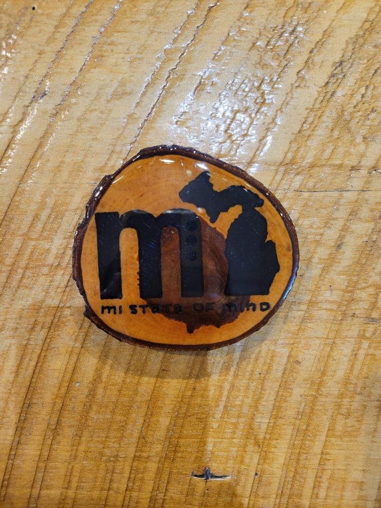 Load image into Gallery viewer, mi State of Mind coasters Solid “mi” mi Wood Coasters
