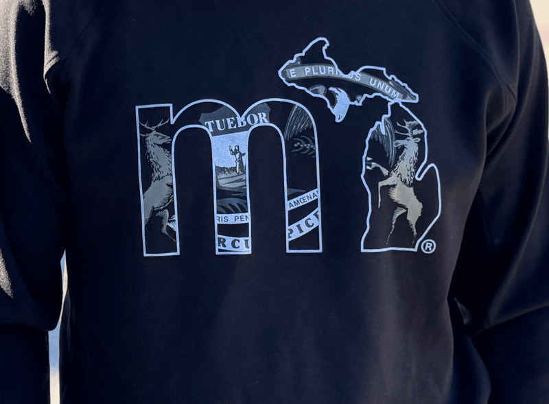 Load image into Gallery viewer, mi State of Mind crewneck sweatshirt mi State Flag Crew
