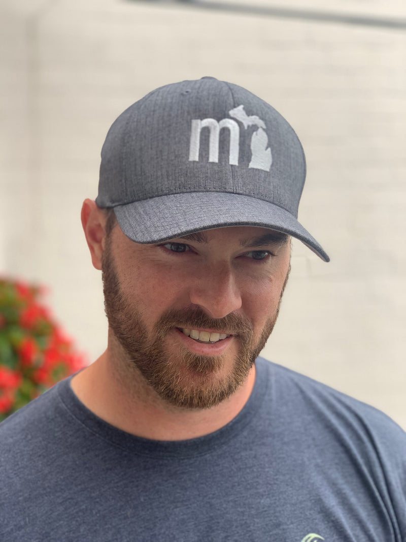 Load image into Gallery viewer, mi State of Mind Headwear Heather Charcoal / L/XL mi Heather FlexFit Cap (2 colors)
