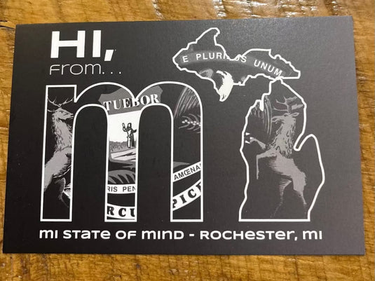 mi State of Mind Postcard Black & White - Tuebor Postcard