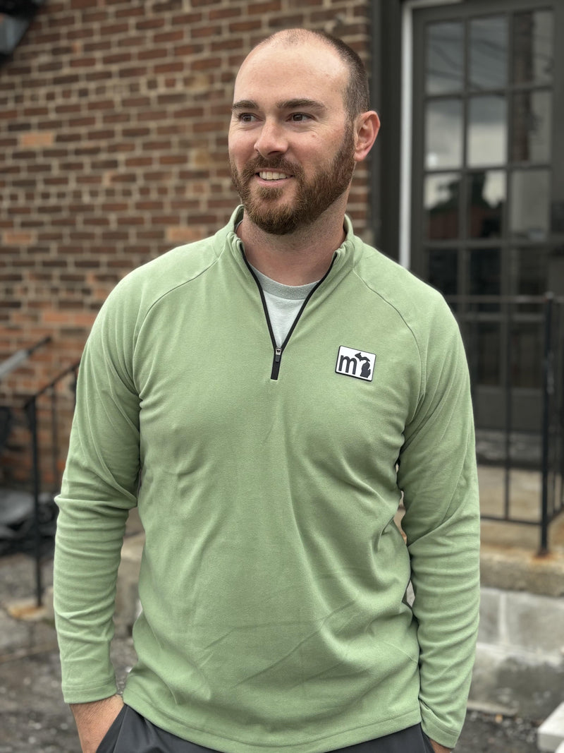 Load image into Gallery viewer, mi State of Mind quarter zip pullover Green / Small mi Comfort Flex Quarter-Zip
