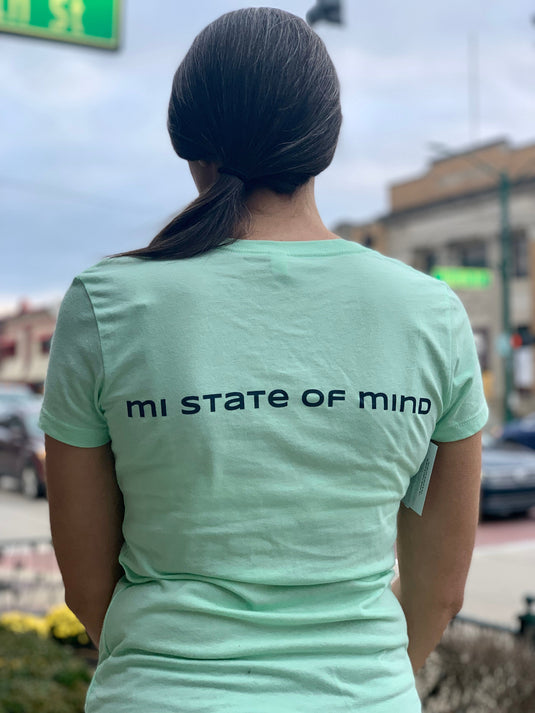 mi State of Mind T-shirt mi Outline Womens V-neck T