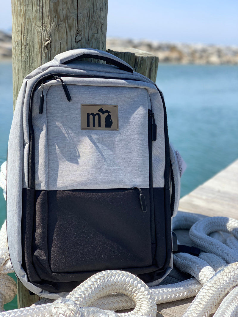 Load image into Gallery viewer, mi State of Mind Travel Heather Light Grey mi Travel Backpack (3 colors)
