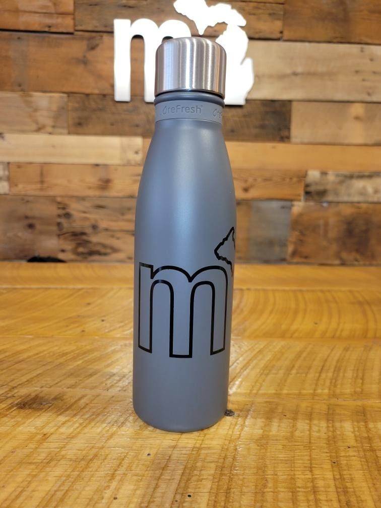 Load image into Gallery viewer, mi State of Mind Water bottle Matte Grey mi Stainless Vacuum Bottle (18 oz)
