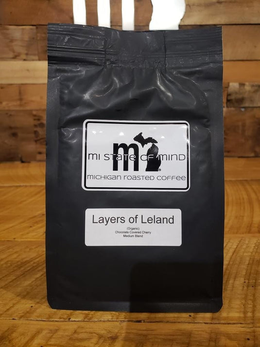mi State of Mind coffee Layers of Leland mi Ground Coffee (8 oz) (13 Unique Flavors)