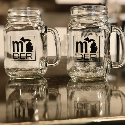 Michigander 16 oz. Mason Jar Glass Mugs
