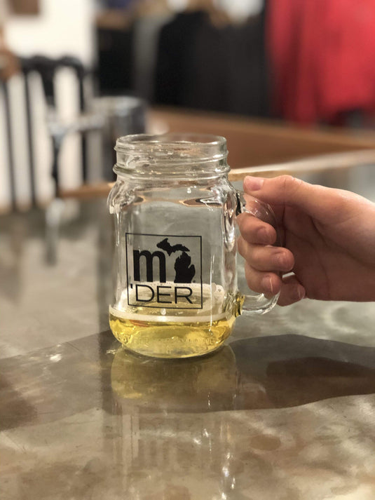 Michigander 16 oz. Mason Jar Glass Mugs