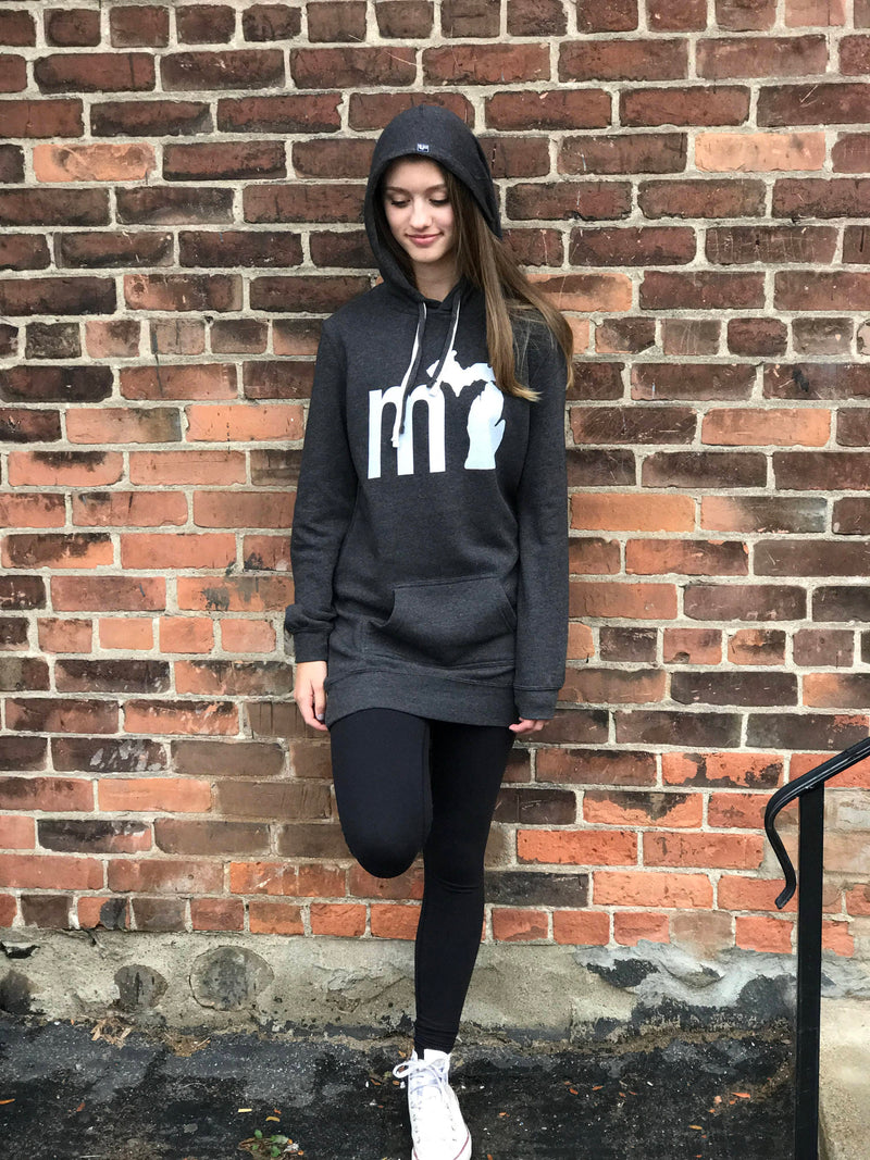Load image into Gallery viewer, mi State of Mind Hoodie Charcoal / XS mi Hoodie Dress (Three colors)
