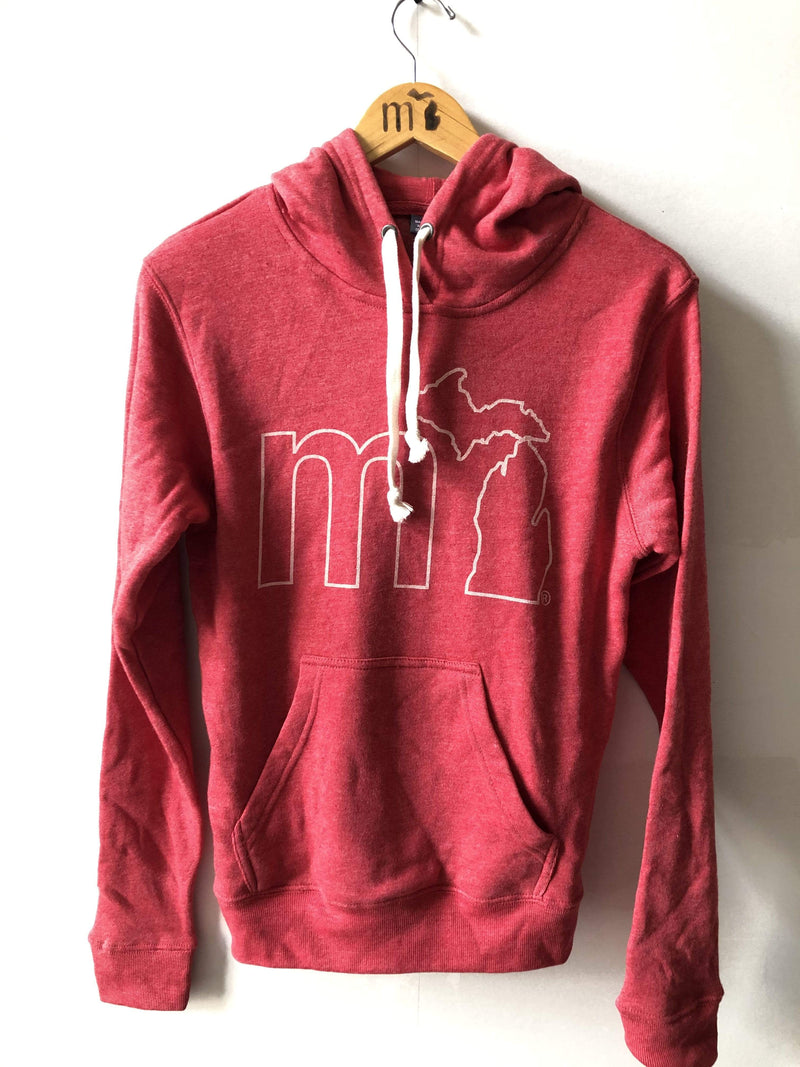 Load image into Gallery viewer, mi State of Mind hoodie Heather Red / XS mi Tri-Blend Soft Outline Hoodie (NEW - 6 colors)
