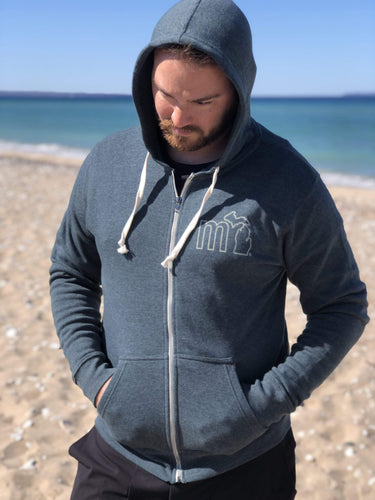 mi State of Mind Hoodie Zip up mi Tri-blend Fleece Zip-up Hoodie