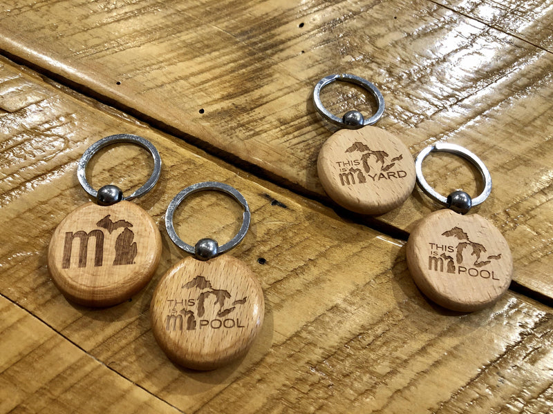 Load image into Gallery viewer, mi State of Mind key chain Solid Wood &quot;mi&quot; Key Chain
