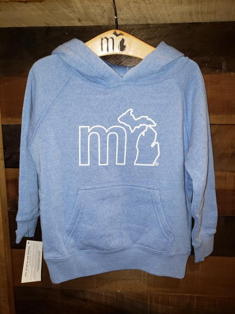 Load image into Gallery viewer, mi State of Mind Kids Hoodie Light Blue / 2T mi Toddler Outline Hoodie (4 colors)
