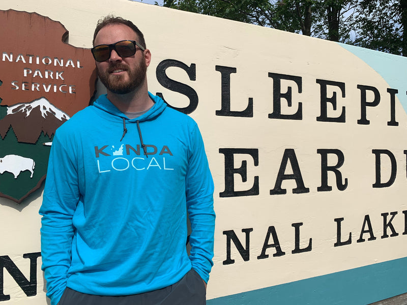 Load image into Gallery viewer, mi State of Mind Light Hoodie Leelanau Peninsula &quot;Kinda Local&quot; Lightweight Hoodie (2 colors)
