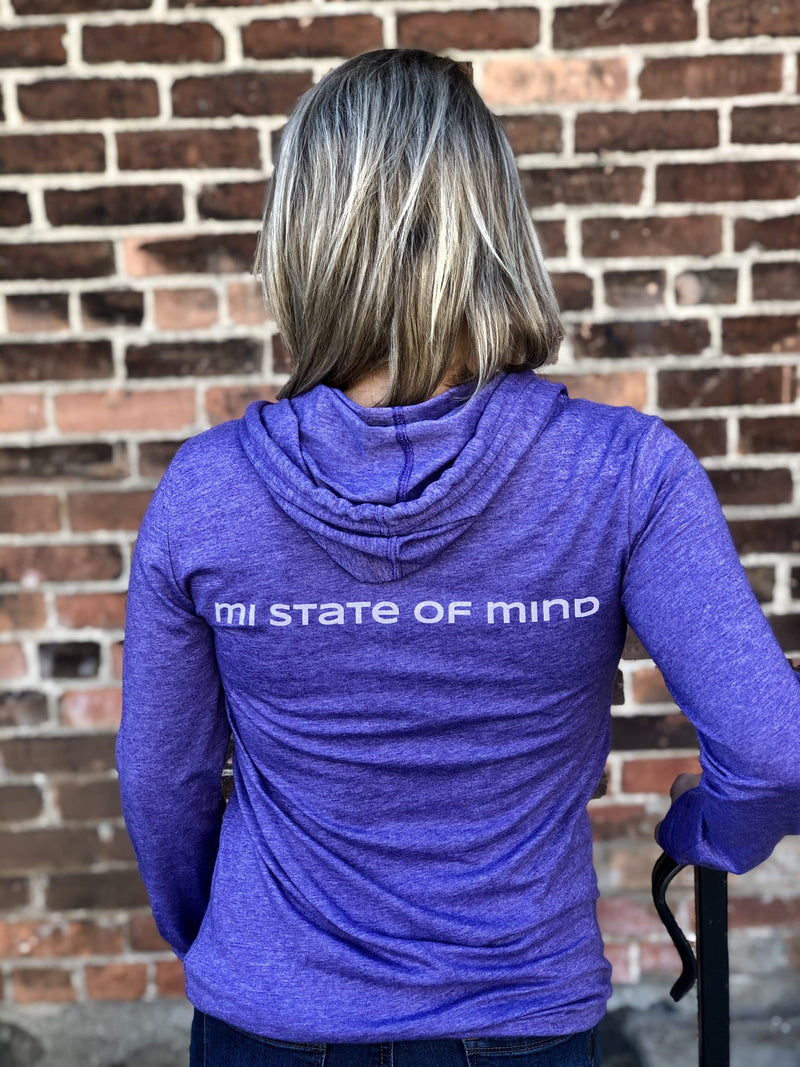 Load image into Gallery viewer, mi State of Mind Light Hoodie mi Purple Lightweight Hoodie
