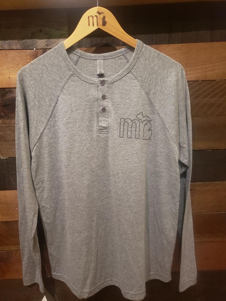 Load image into Gallery viewer, mi State of Mind long sleeve shirt mi Men&#39;s Long Sleeve Tri-blend Henley
