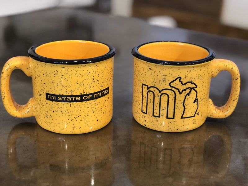 Load image into Gallery viewer, mi State of Mind Mug Yellow mi Campfire Mugs - Set of 2

