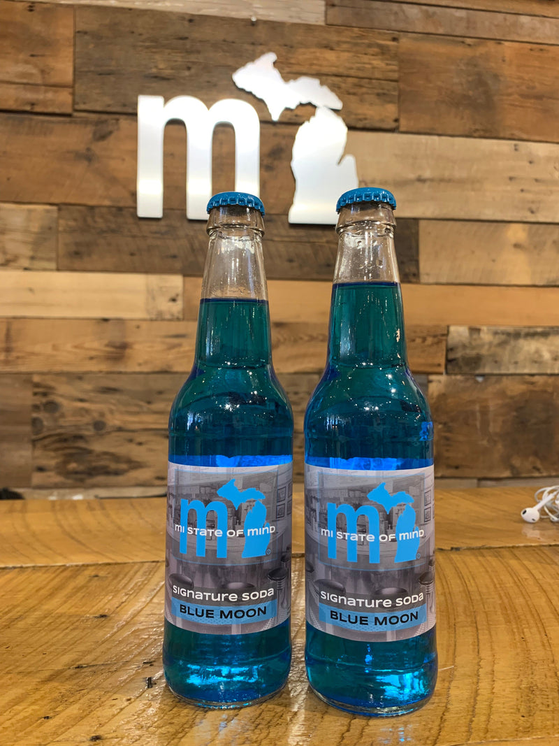 Load image into Gallery viewer, mi State of Mind Pop Blue Moon &quot;mi&quot; Craft Sodas (Cinnamon Roll &amp; Blue Moon) - Six Packs
