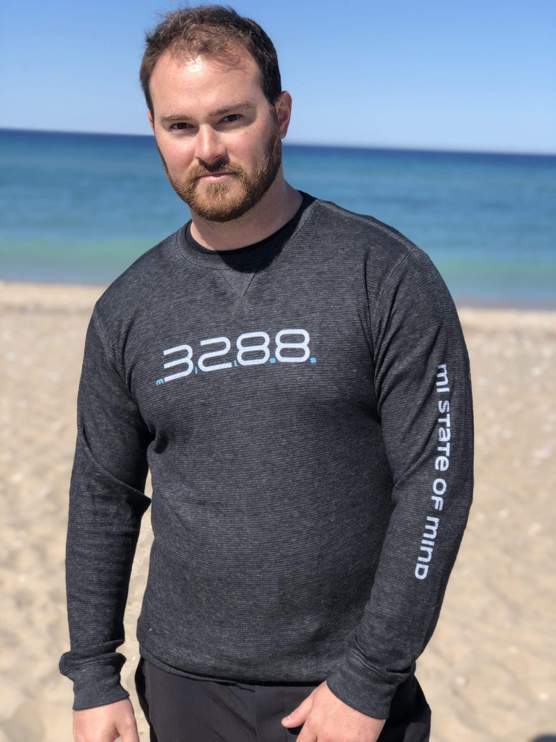 Load image into Gallery viewer, mi State of Mind Thermal long sleeve t 3288 Miles: MI Shoreline - Thermal LS
