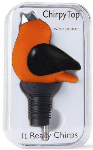 Load image into Gallery viewer, mi State of Mind wine pourer Orange/Black Chirpy Wine Pourer
