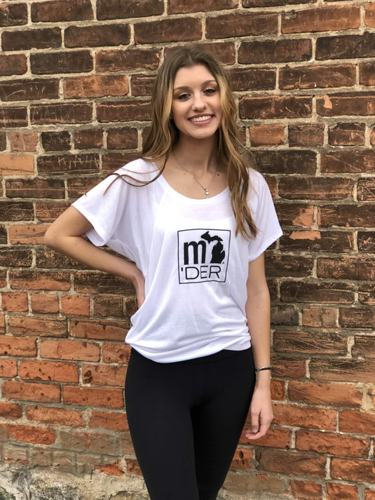 mi State of Mind women's t-shirt S / White Women's Michigander Premium Flowy T-shirt (2 colors)
